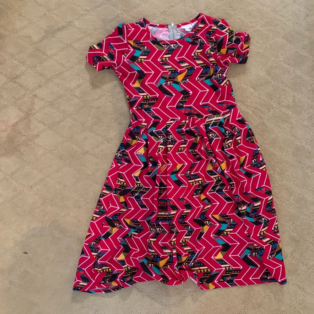 Dark Pink Chevron Amelia Dress
